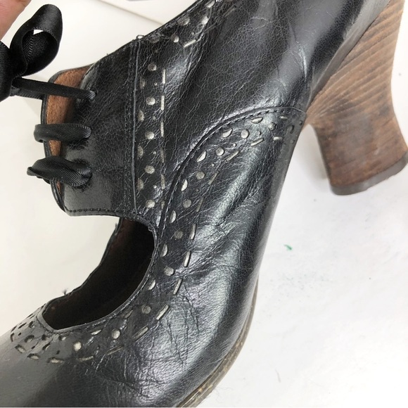 Naya by Anthropologie, black leather Mary Jane laced front shoes - Picture 8 of 10